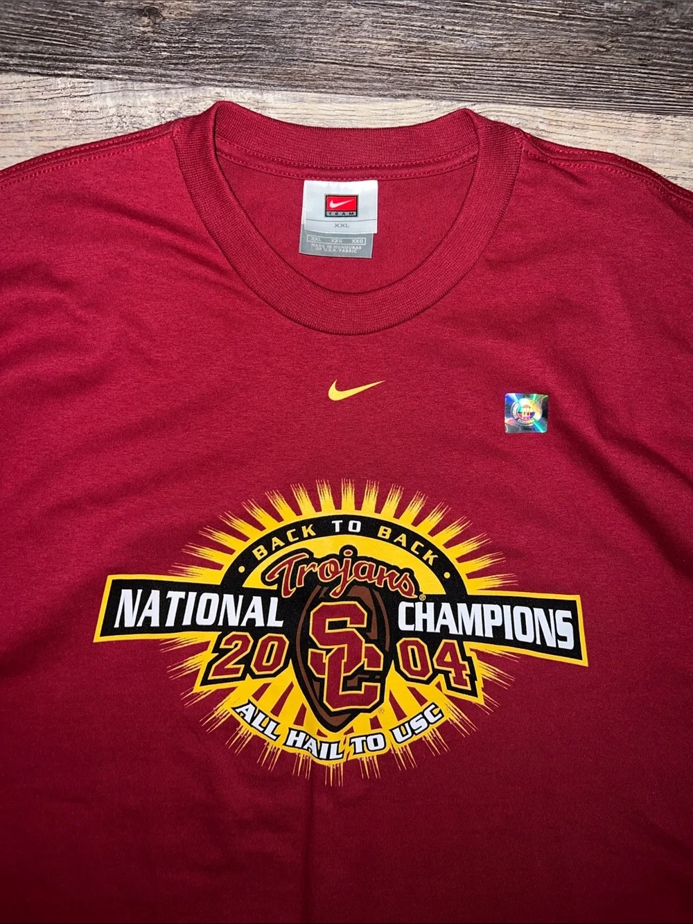 2004 Nike Team USC Trojans Back to Back National Champions T-shirt
